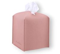 Connsole Casa Premium PU Leather Tissue Box Holder - Elegant Hotel-Style Tissue Box Cover for Home, Office & Car Décor, Tissues Cube Organizer for a Natural & Classic Look(Pink)