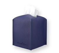 Connsole Casa Premium PU Leather Tissue Box Holder - Elegant Hotel-Style Tissue Box Cover for Home, Office & Car Décor, Tissues Cube Organizer for a Natural & Classic Look (Blue)
