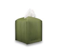Connsole Casa Premium PU Leather Tissue Box Holder - Elegant Hotel-Style Tissue Box Cover for Home, Office & Car Décor, Tissues Cube Organizer for a Natural & Classic Look (Green)