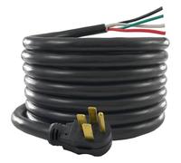 Conntek 14302 RV/Generator Power Cord 30-Foot 50 Amp Male Plug to Bare Wire, Black
