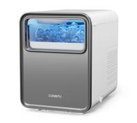 CONOPU Self-Cleaning Countertop Ice Maker, Produces 9 Ice Cubes in 6 Minutes, 12kg per 24 Hours, Compact and Quiet with Basket & Scoop, 2 Sizes of Bullet Ice for Kitchen, Camping, RV, Home