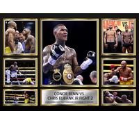 Conor Benn vs Chris Eubank Jr Fight 2 Signed Poster Print - Boxing Rematch Wall Art with Championship Imagery - 2025 Tottenham Stadium Memorabilia for Fan & Collector, A2 Poster + Black Frame