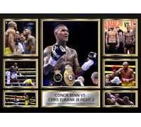Conor Benn vs Chris Eubank Jr Fight 2 Signed Poster Print - Boxing Rematch Wall Art with Championship Imagery - 2025 Tottenham Stadium Memorabilia for Fan & Collector, A4 Poster + Black Frame