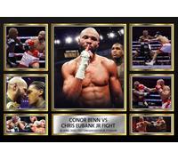 Conor Benn vs Chris Eubank Jr Fight Night Framed Photo Display - 26 April 2025 Stadium - Boxing Memorabilia Gift - Brushed Silver, A3