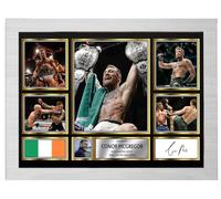 Conor McGregor Signed Autograph Photograph Display - Perfect for MMA Fans, A2 Poster + White Frame - Limited Edition Autograph Fan Gift - Collectible Memorabilia Merchandise