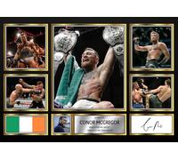 Conor McGregor Signed Autograph Photograph Display - Perfect for MMA Fans, A4 Poster + Black Frame - Limited Edition Autograph Fan Gift - Collectible Memorabilia Merchandise