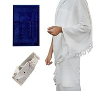 ConoxyGlobal Ahram 2 Towels For Men Umra Hajj, Ihram with FREE Belt and FREE Prayer Mat, Ehram Ahram Towel 100% Cotton, Breathable Absorbant