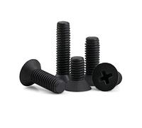 CONPHERON Black Nylon Phillips Cross Flat Head Machine Screws Bolts Insulated Plastic Screws M6x15 mm,30 pcs