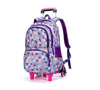 CONPHERON Boys Girls School Bag Trolley Backpack Travelling Bags for Students with Removable Wheels