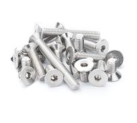 CONPHERON Flat Head Hex Socket Cap Screws Countersunk Allen Screw Bolts 304 Stainless Steel Machine Screws M4x25mm,50 pcs