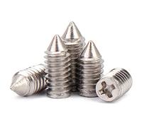 CONPHERON Grub Screws Stainless Steel Phillips Cone Point Machine Screw Cross Groove Small Screws M3x4mm, 60 pcs