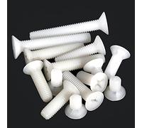 CONPHERON Nylon Phillips Cross Flat Head Machine Screws Bolts White Plastic Countersunk Screws M5x20 mm,50 pcs