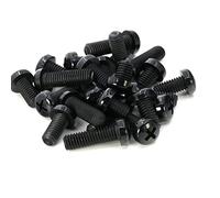 CONPHERON Nylon Screws Phillips Cross Round Head Machine Screws Bolts Black Plastic Insulated Screws M3x4 mm,100 pcs