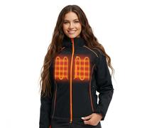 CONQUECO Heated Jacket Body Wamer: Electric Windproof & Waterproof Jacket with 10000 mah Battery Pack - 3 Heating level for Sports & Outdoor (S, Women)