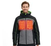 CONQUECO Heated Jacket Body Wamer: Electric Windproof & Waterproof Jacket with 10000 mah Battery Pack - 3 Heating level for Sports & Outdoor (L, Men)