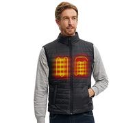 CONQUECO Men's Heated Vest Jacket: Slim Fit Electric Heating Gilet with Battery Pack in Winter Warm for Outdoor Camping Hiking Hunting (Black,M)