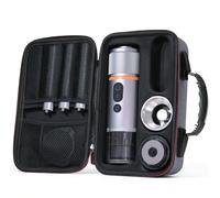 CONQUECO Portable Espresso Machine Travel: 12v Car Coffee Maker Set with Battery for Camping - Small Electric - 2.5 Mins Heating - With Ground Coffee & NS Capsule & Handbag for RV, Hiking, Office