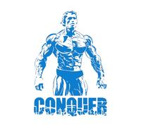 Conquer Arnold Schwarzenegger Wall Decal Vinyl Sticker Bodybuilding Gym Gifts Fitness Wall Sticker Gym DecorWorkout Sign Extra Large - 60x86cm