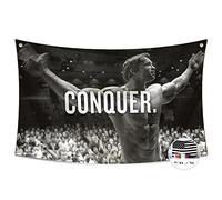 Conquer Flag for Arnold Schwarzenegger 3x5 Feet Banner Gym Motivation Funny Fitness Poster Durable Cool Tapestry Man Cave Wall Decor with Brass Grommets for College Dorm Room Decoration,Home,House
