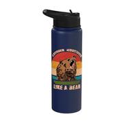Conquer Mountains Like A Bear Inspirational Outdoors Stainless Steel Insulated Water Bottle
