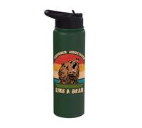 Conquer Mountains Like A Bear Inspirational Outdoors Stainless Steel Insulated Water Bottle