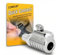 CONQUER Quick-Connect Tire Air Chuck - Patented Auto-Grip Open-Flow Schrader Valve Adapter, One-Button Release, 360° Swivel for Car, Truck, RV, Bike Inflators