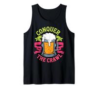 Conquer The Crawl Beer Mug Pub Crawl Design Tank Top