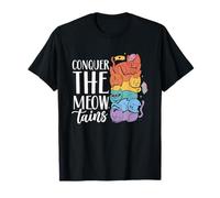 Conquer The Meowtains Saying Mountain Meowtain Cat T-Shirt
