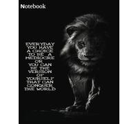 Conquer the World- Lion Composition Notebook | Wide Ruled Notebook | Composition notebook wide ruled 7.5 x 9.25, 120 pages for girls, boys, adults, teenagers
