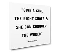 Conquer the World Modern Typography Quote Canvas Wall Art Print Ready to Hang, Framed Picture for Living Room Bedroom Home Office Décor, 14x14 Inch (35x35 cm)