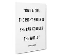 Conquer The World Typography Canvas Print | Gallery Wrapped 30mm Frame Wall Art | 30x20 inches | Ready to Hang | Modern Typography Picture | Living Room Bedroom Lounge Office