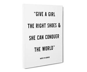 Conquer The World Typography Quote Canvas Print | Gallery Wrapped 30mm Frame Wall Art | 24x16 inches | Ready to Hang | Modern Typography Picture | Living Room Bedroom Lounge Office