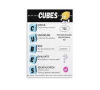 Conquer Word Problems Poster, Math Study Skills Chart, Canvas Wall Art for School, Homework Help, Student Inspiration(Unframed,12x18inch(30x45cm))