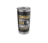 Conquer Yourself Then Conquer The Opponent Muay Thai Stainless Steel Insulated Tumbler