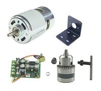 CONQUERALL 775 DC Motor DC 12V 6000RPM / 24V 12000RPM Large Torque High Power Motor with Drill Chuck Bracket and 20A Speed Controller