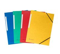 CONQUÉRANT Pack of 10 A4 Folders with Elasticated Cover Recycled Card Assorted Colours