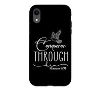 Conqueror Through God Jesus Romans 8:37 Faith Empowerment Case for iPhone XR