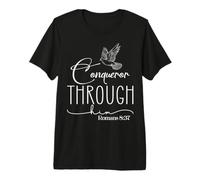 Conqueror Through God Jesus Romans 8:37 Faith Empowerment Premium T-Shirt