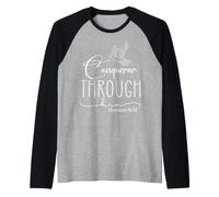Conqueror Through God Jesus Romans 8:37 Faith Empowerment Raglan Baseball Tee