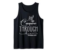 Conqueror Through God Jesus Romans 8:37 Faith Empowerment Tank Top