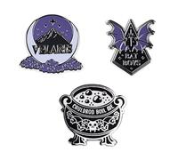 ConQuest Journals A Court of Thorns and Roses 3-Pack Enamel Pin Set, Silver Plating & Violet Accents, Rubber Backers, ACOTAR Pins for Jackets, Bags & More, Officially Licensed Sarah J. Maas Collection