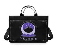 ConQuest Journals A Court of Thorns and Roses Night Court Tote Bag, Twin Handles, 38'' Adjustable Crossbody Strap, Sarah J. Maas ACOTAR Velaris Design, Bookish Interior Lining, Officially Licensed