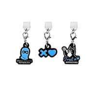 ConQuest Journals Lights Out Charger Port Charms 3-Pack, 3 USB-C & 3 Lightning-Compatible Dust Plugs, Phones, Tablets & E-Readers, Spicy Phone Accessories, Officially Licensed Navessa Allen Collection