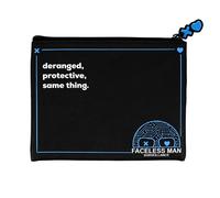 ConQuest Journals Lights Out Faceless Man Surveillance Zippered Pen & Pencil Pouch, Spicy Mask Design, X + Heart Zipper Charm, Spacious & Multifunctional, Officially Licensed Navessa Allen Collection