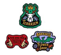 ConQuest Journals Throne of Glass 3-Pack Enamel Pin Set, Vibrant Colors, Black Metal, Straight Posts & Rubber Backers, TOG Pins for Jackets, Bags & More, Officially Licensed Sarah J. Maas Collection