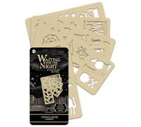 Conquest Journals Waiting for The Night Stencils, 5 Reusable Plastic Stencil Pages, Bookish Goth-Inspired Designs, Create Witchy Gothic Art or Decorate Notes, Journals, Scrapbooks & More, 6'' x 3''