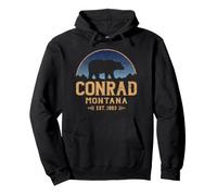 Conrad Montana MT Big Sky Country Bear & Mountains Pullover Hoodie