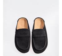 Conrad Slip On Flat Mule In Black Faux Suede, Women's Size UK 6
