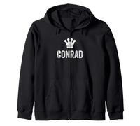 Conrad the King/Crown & Name Design for Men Called Conrad Zip Hoodie