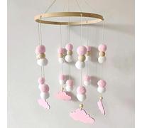 Conruich Baby Wind Chimes, Newborn Nursery Hanging Bed Bell, Cot Toy, Mobile Crib Nursery Decoration, Wooden Ornament Gift for Baby Girls or Boys